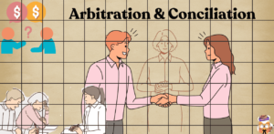 Image depicting fight of couple and later resorting to arbitration and conciliation mechanisms