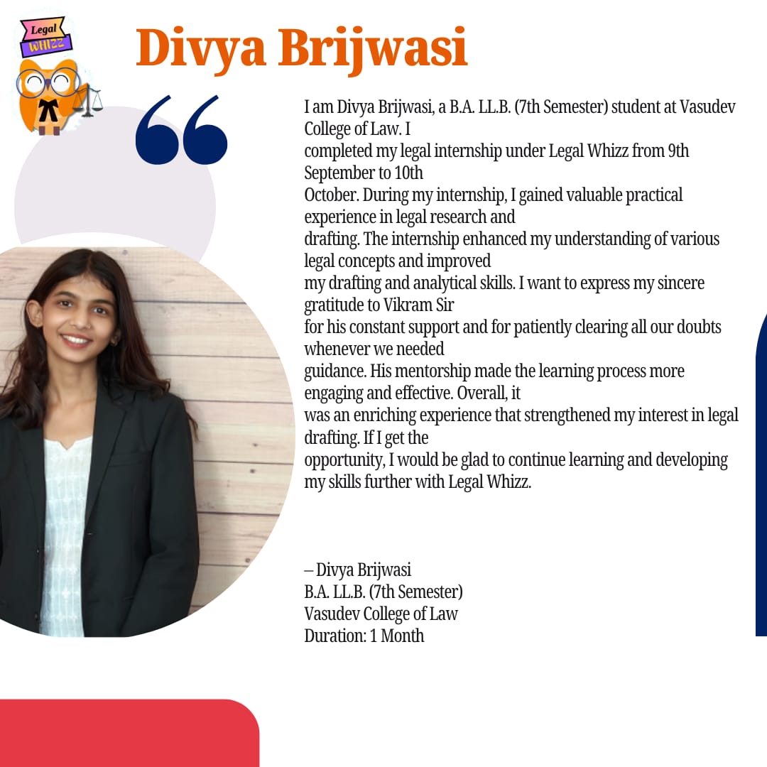 divya brijwasi testimonial about legal whizz