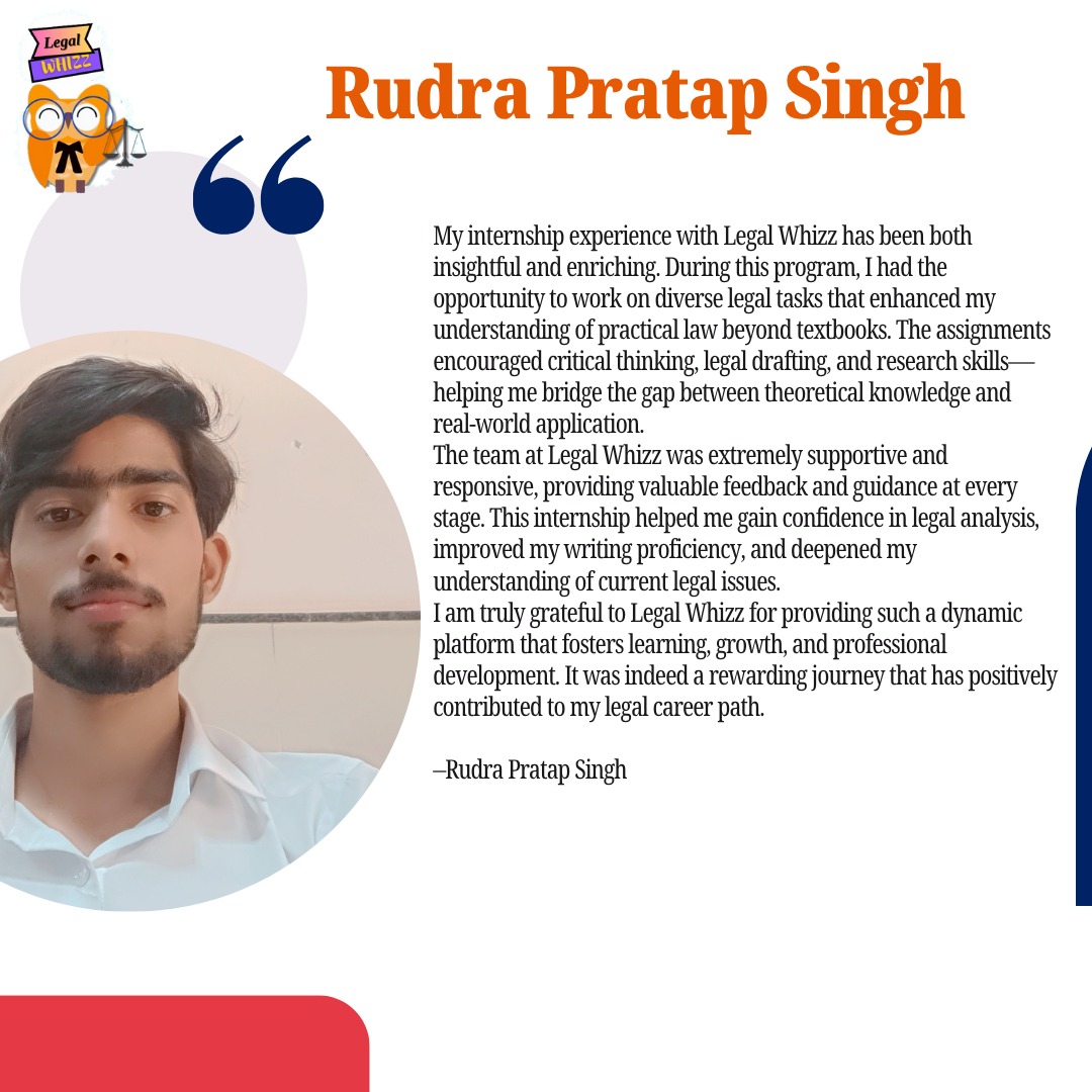 Rudra Pratap Singh testimonial about Legal Whizz
