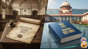 Comparison between the colonial Sedition Law Section 124A IPC and the new Section 152 BNS. Section 124A IPC vs Section 152 BNS regarding sovereignty.