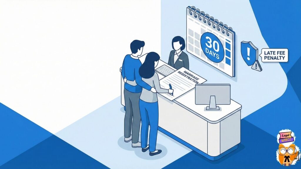 Illustration showing the mandatory registration process and penalties for live-in relationships under the new Uttarakhand UCC Act.